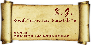 Kovácsovics Gusztáv névjegykártya