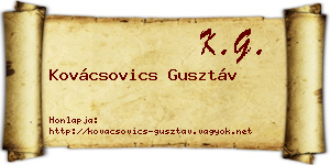 Kovácsovics Gusztáv névjegykártya