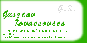 gusztav kovacsovics business card